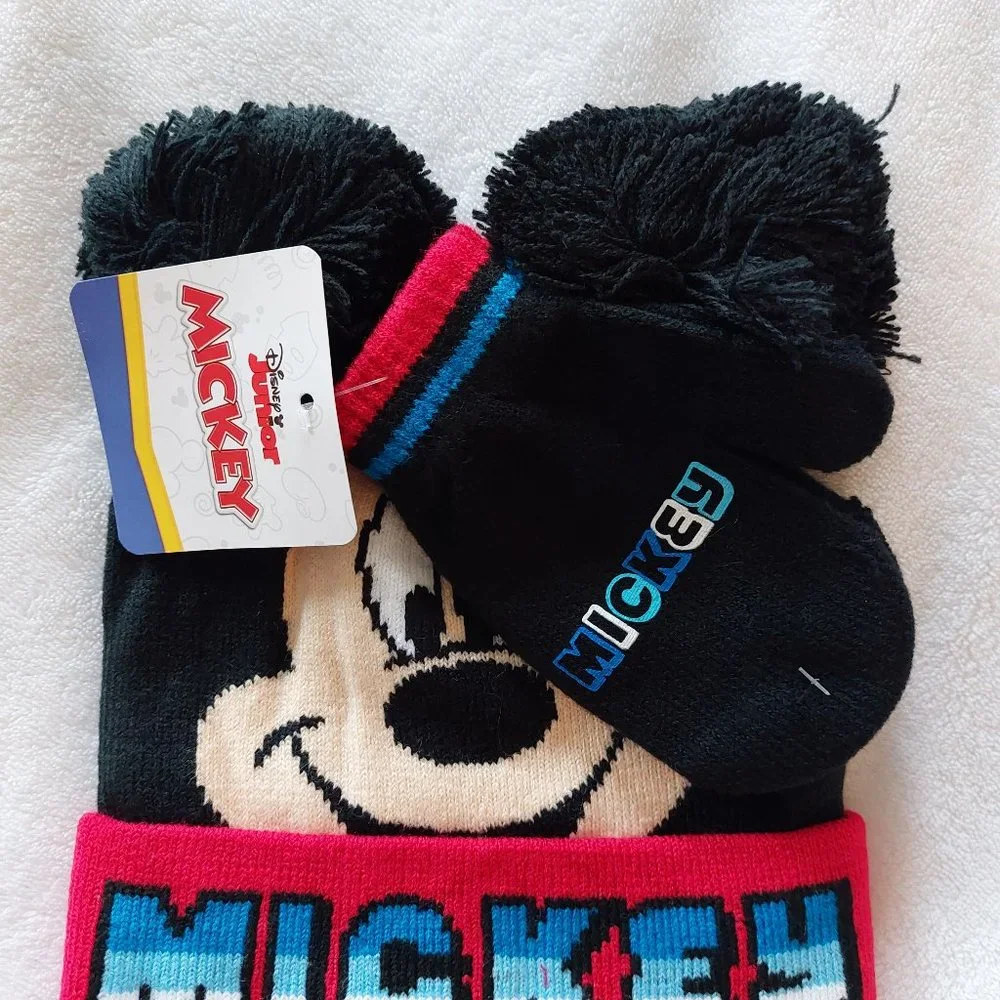 Disney's Mickey Mouse Toddler 3-D Hat & Mitten Set, NWT